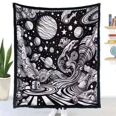 Space&Galaxy  Coloring Blanket+Markers